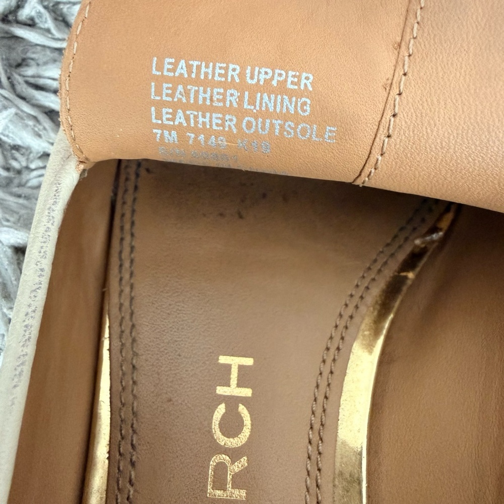 Tory Burch Cream Leather Chain Loafers - Picture 8 of 8